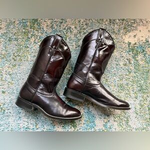 Vintage Laredo dark brown mid western cowboy boots, size 6.5